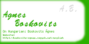 agnes boskovits business card